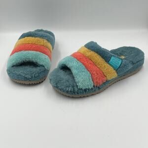 UGG Fluff You Stripes Slipper Slides Marina Blue Mens Size 8